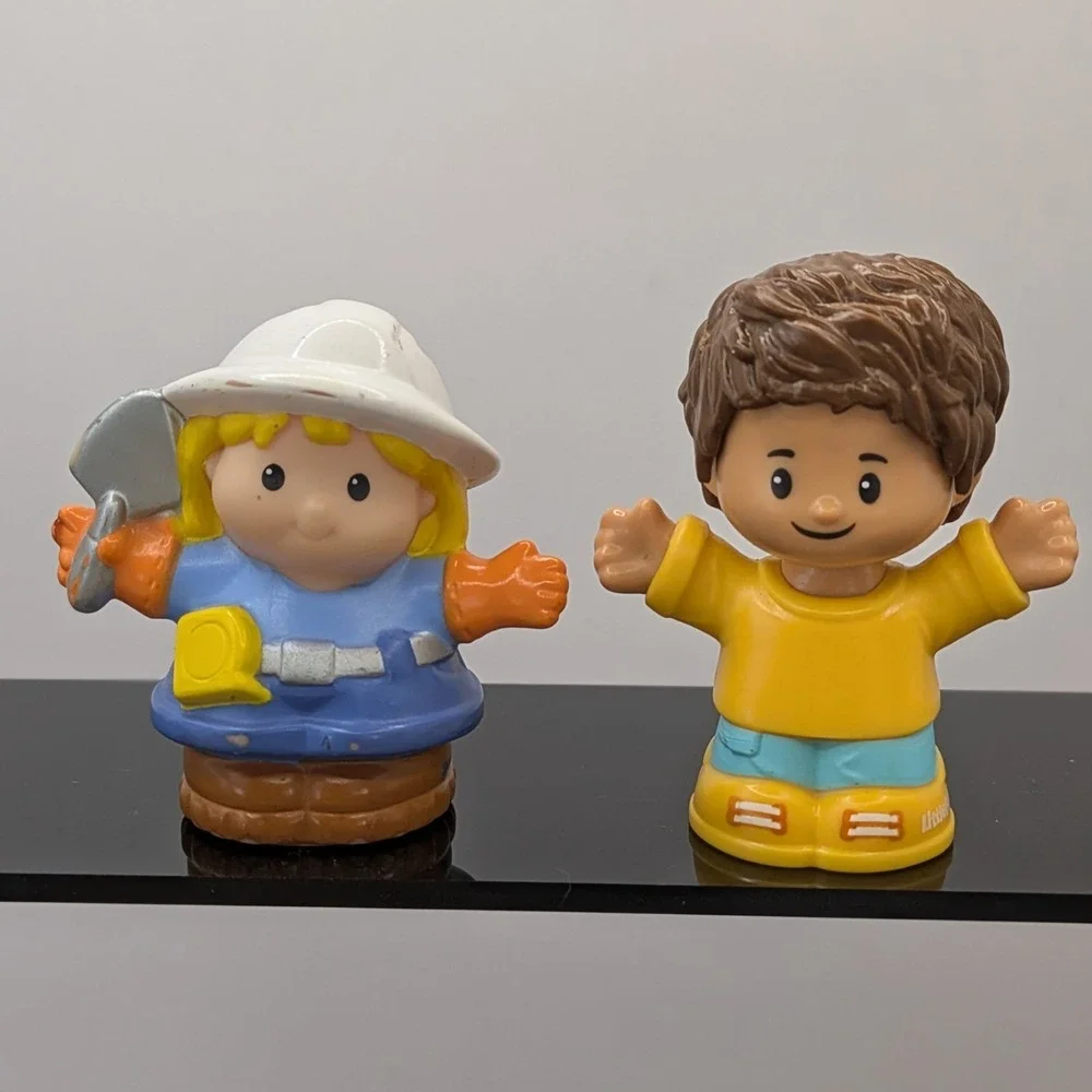 Fisher Price Little People Lot Of 7 Crossing Guard School Girl Boy Construction